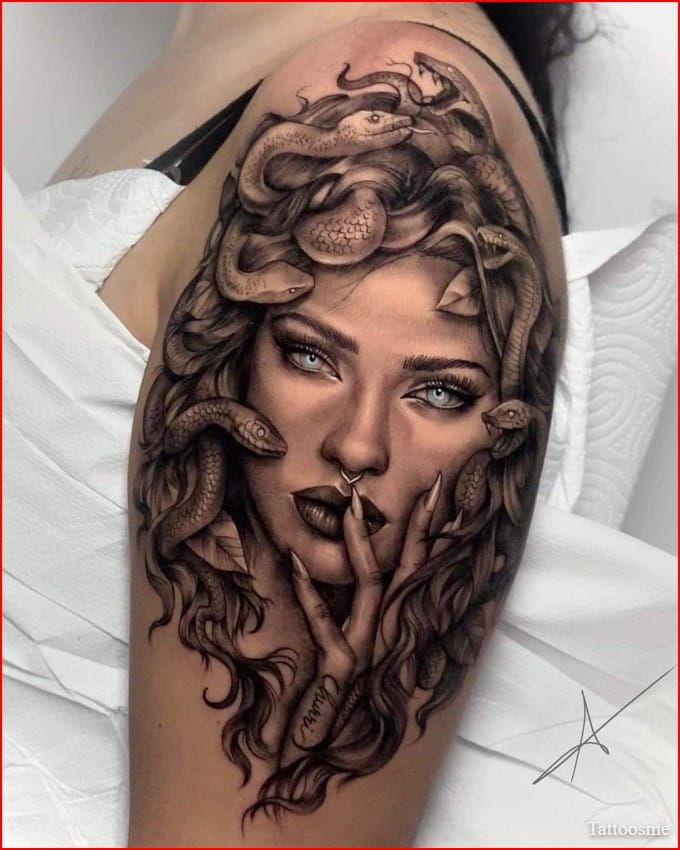medusa tattoo upper arm