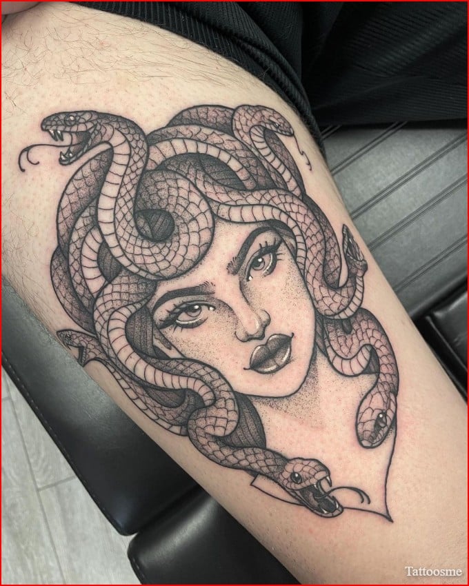 medusa tattoo black and grey