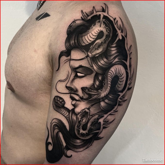 medusa tattoo back of arm