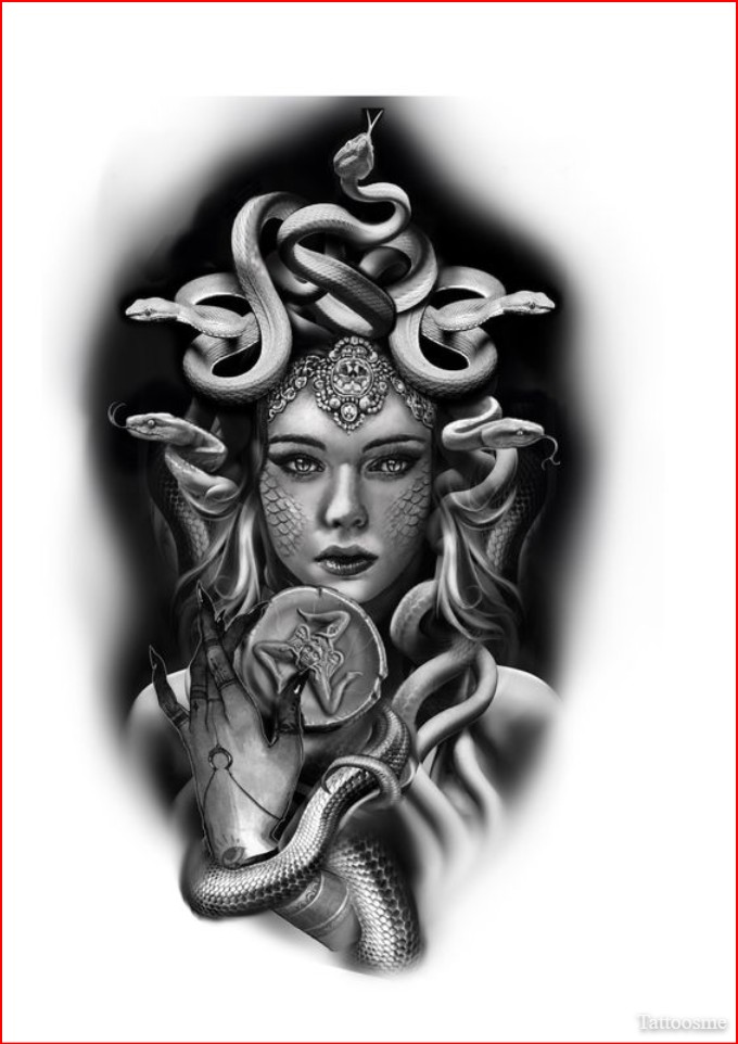 medusa tattoo back piece