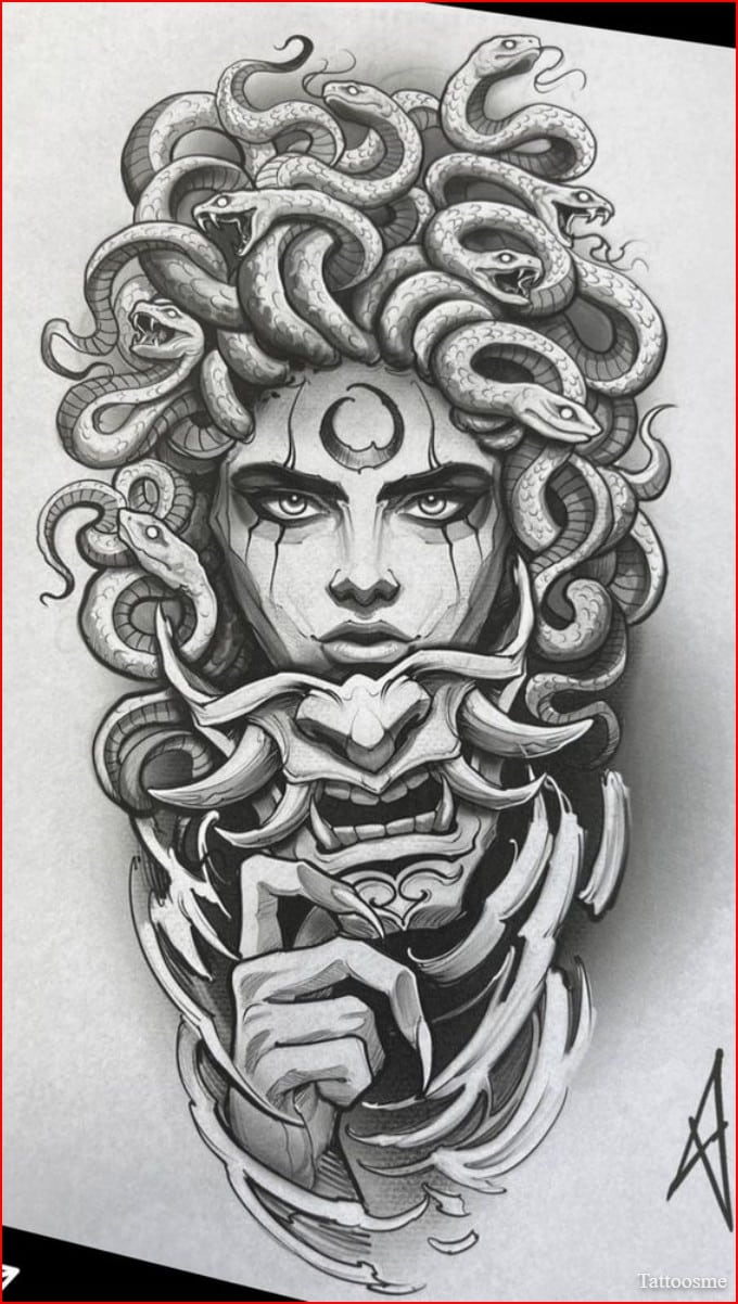 medusa tattoo sketch