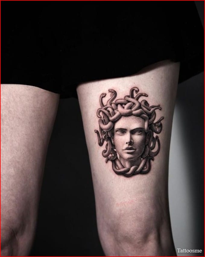 medusa tattoo thigh