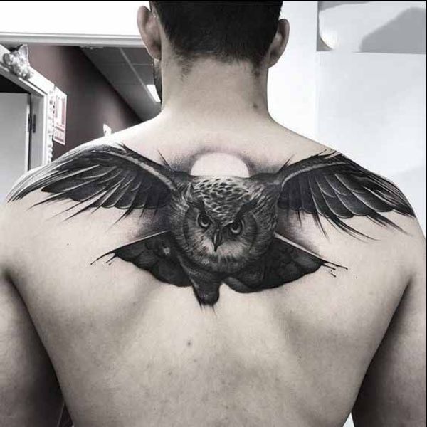 owl tattoo on back