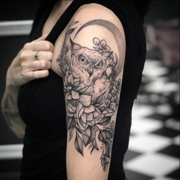 simple owl tattoo