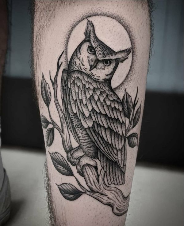 new school owl tattoo