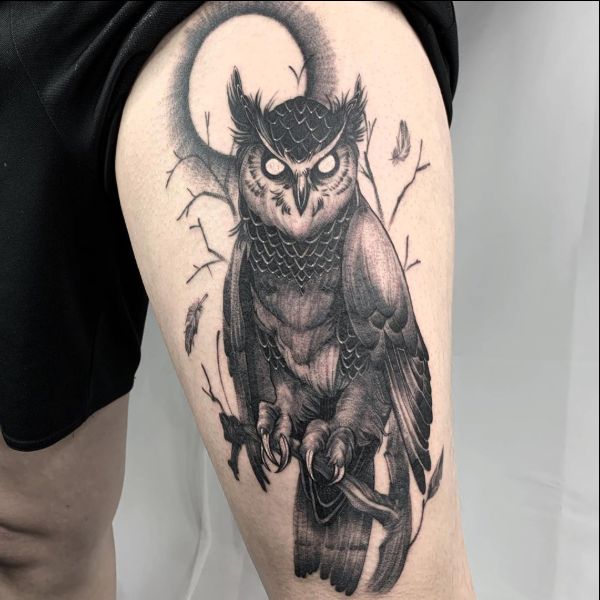 owl sleeve tattoo