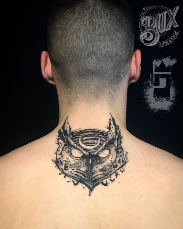 neo traditional owl tattoo
