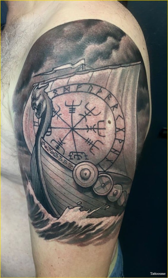 viking ship tattoo