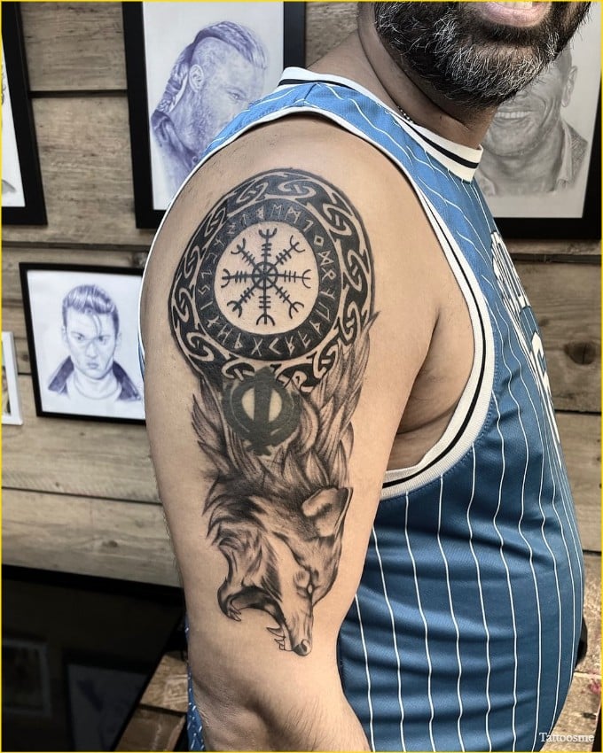 viking wolf tattoo